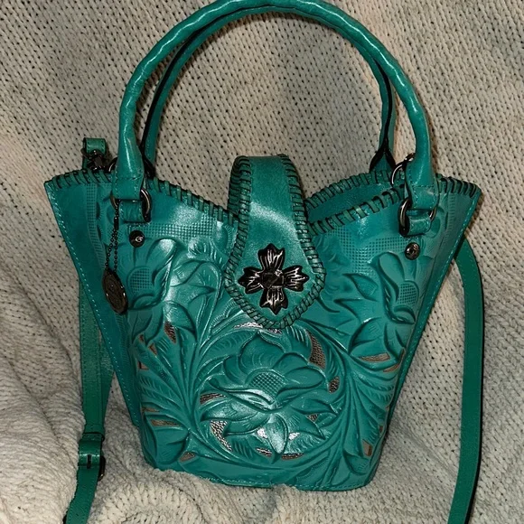 💙Patricia Nash Turquoise Crossbody Purse - Picture 5 of 16